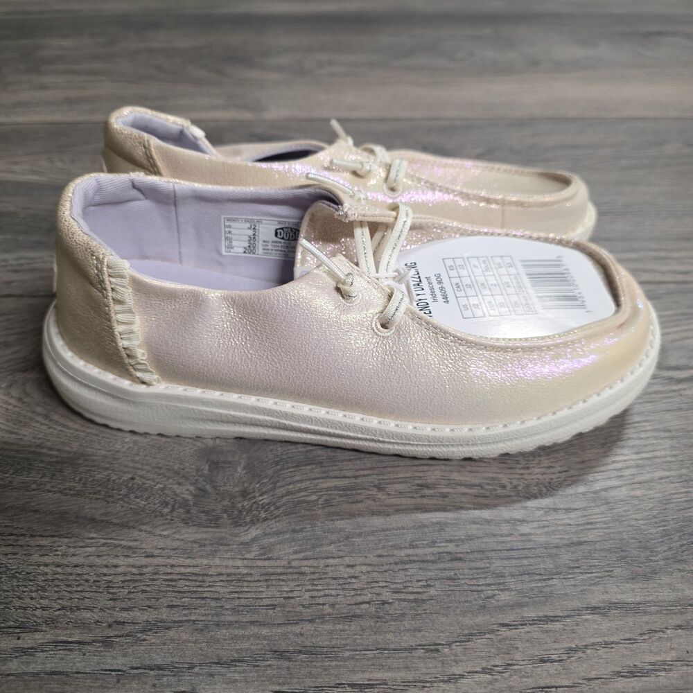 NWT Hey Dude Youth Kids Shoes Wendy Y Iridescent Slip On US J2